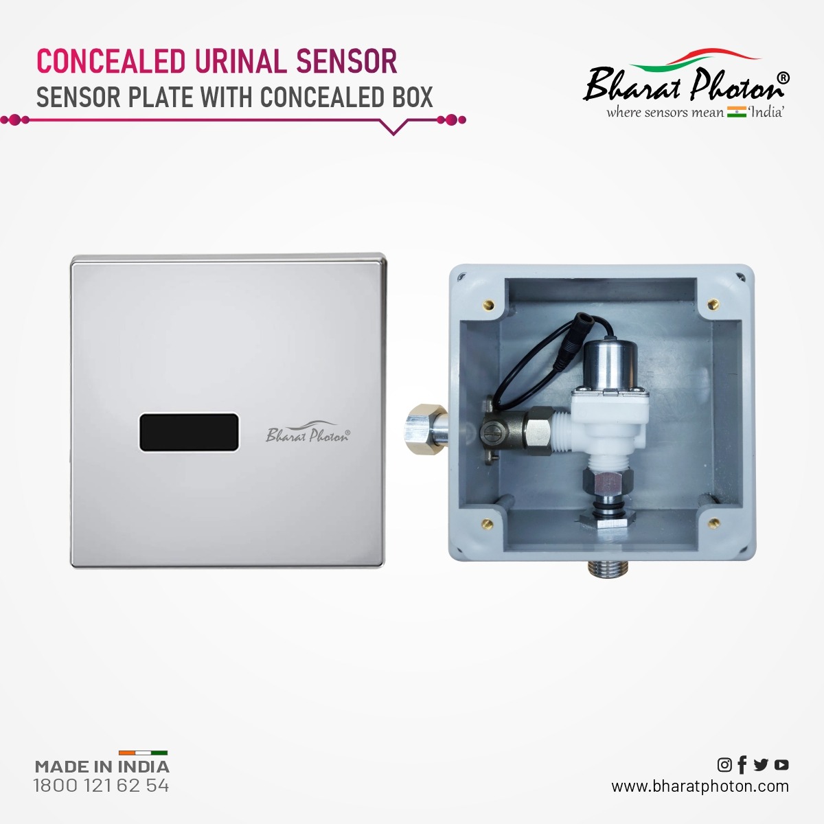 BP-U642S Concealed Urinal Sensor (Satin Silver) AC/DC